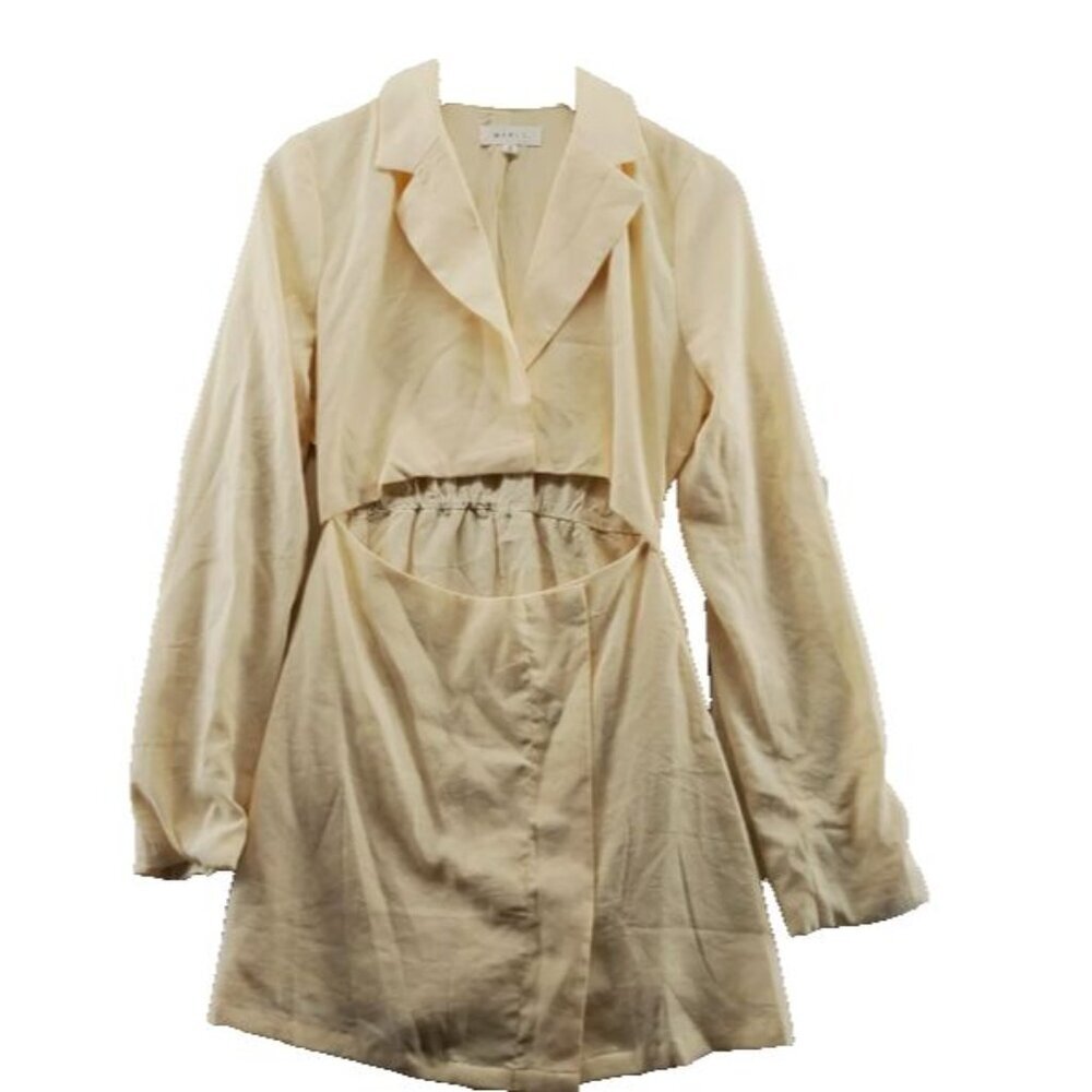 Anthropologie Mable dress Front Cutout ivory cream dress Size M missing button
